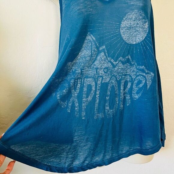 Target | Vintage XS “Explore” sleeveless v neck slub tank blue - Picture 3 of 9